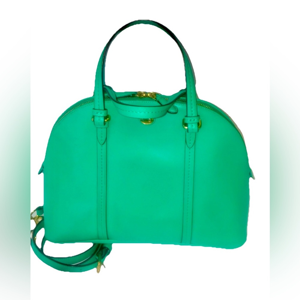 Coach Peyton Cora Jade Green Dome Leather Crossbody/Satchel F25671